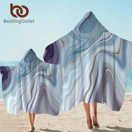 BeddingOutlet Clearance Hooded Towel 150x200cm 1PC Microfiber Summer Blanket for Adults Wearable Beach Towel US Warehouse