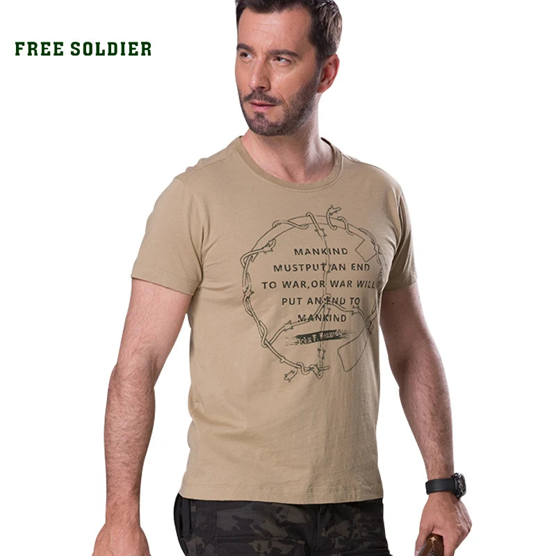 FREE SOLDIER outdoor sports camping hiking tactical round neck t shirt - PL Online Boutique