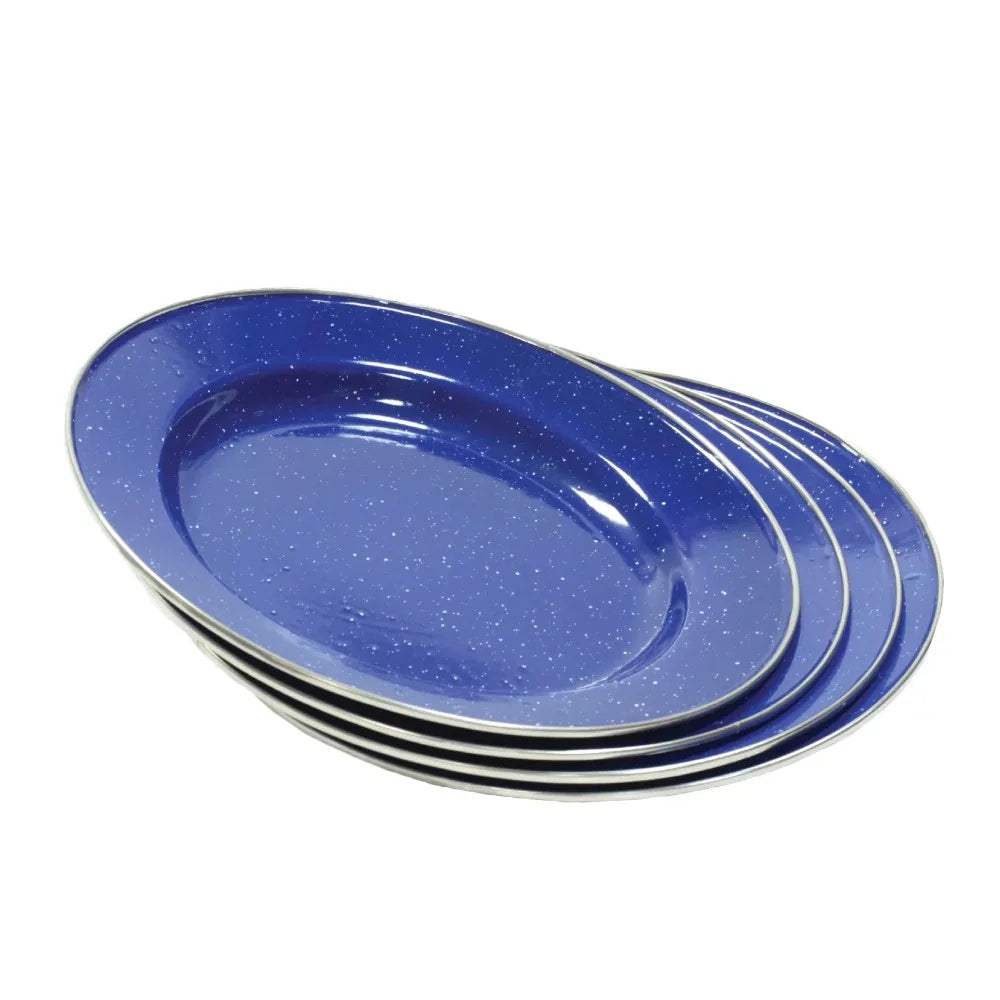 24 Piece Enamel Camping Tableware Set - PL Online Boutique