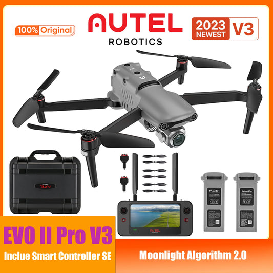 Autel Robotics EVO II Pro V3 12-Bit Image 6K HDR Video Camera Drone Moonlight Algorithm 2.0 (ISO 44000) for Stunning Night Scene