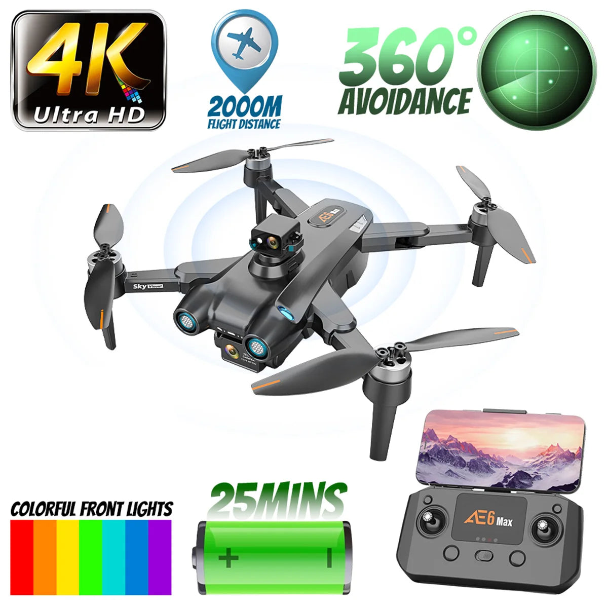 NEW AE6 /MAX Professional FPV 4K Camera Drone - PL Online Boutique