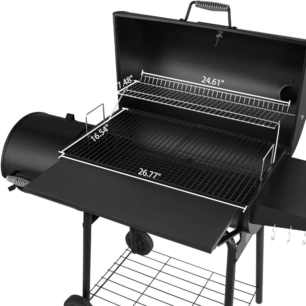 BBQ Charcoal Grill and Offset Smoker