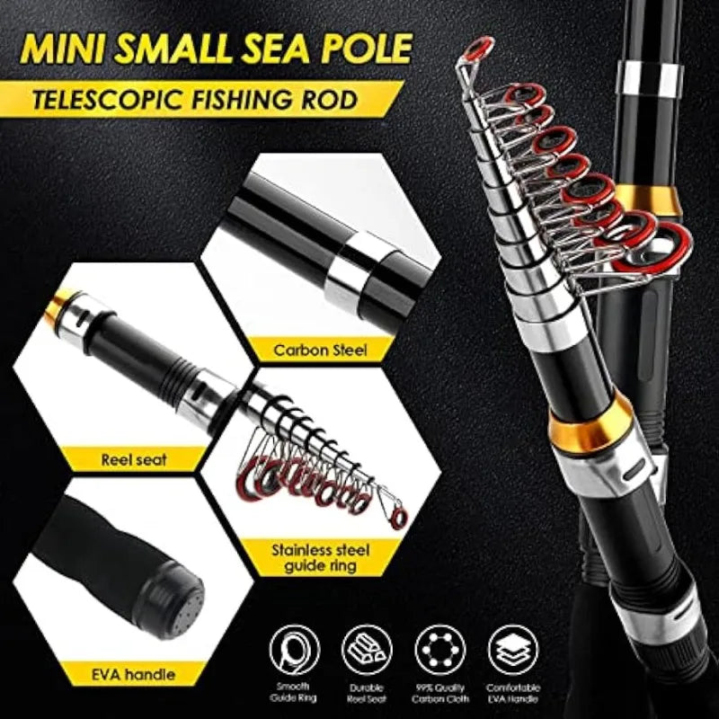 Telescopic Fishing Rod Reel Combo Lures Accessories - PL Online Boutique