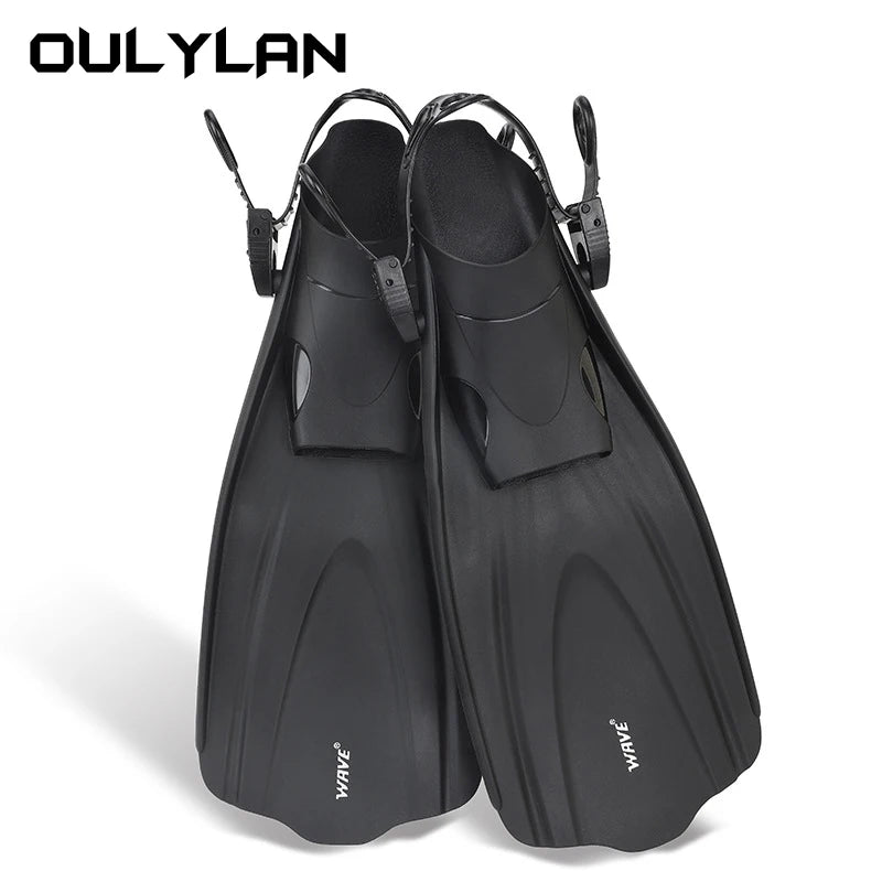 Oulylan Adjustable Short Adult Snorkel Foot Swimming Flippers Fins Beginner