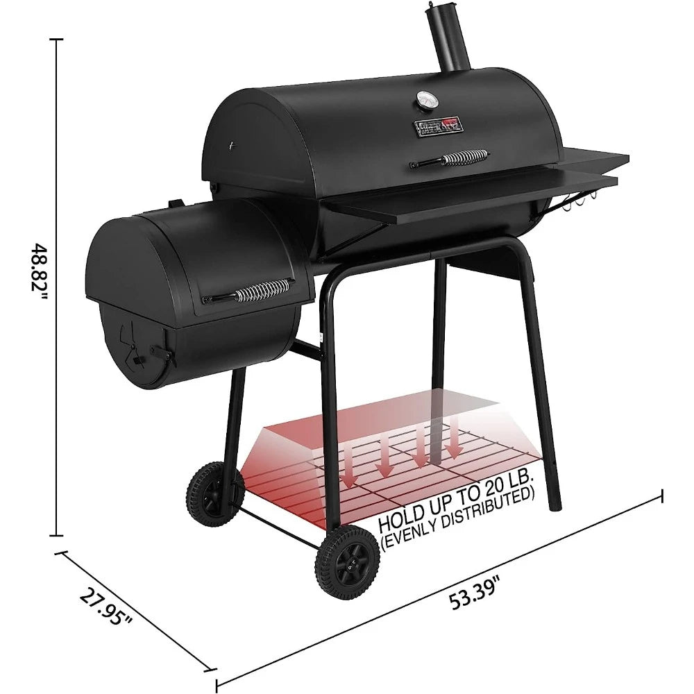 BBQ Charcoal Grill and Offset Smoker