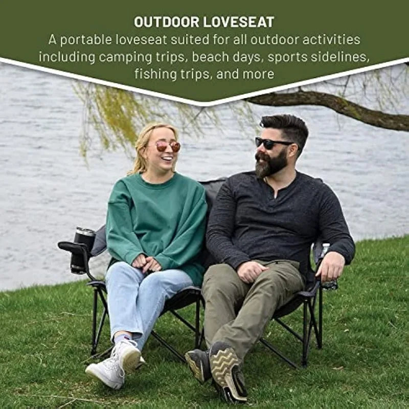 TIMBER RIDGE 2 Person Folding Loveseat Comfortable Double Foldable - PL Online Boutique