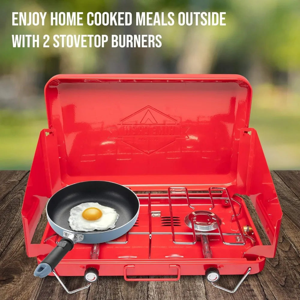 Gas Camping Stove | Portable Double Propane Burner - PL Online Boutique