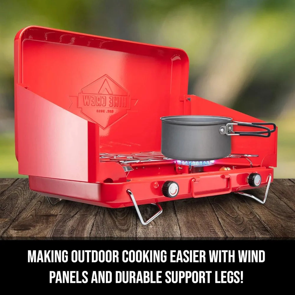 Gas Camping Stove | Portable Double Propane Burner - PL Online Boutique