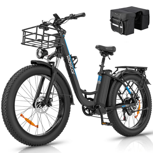 Ridstar MN-26 Electric Bike 26 Inch Fat Tire Off Road Ebike 1500W 48V 20AH