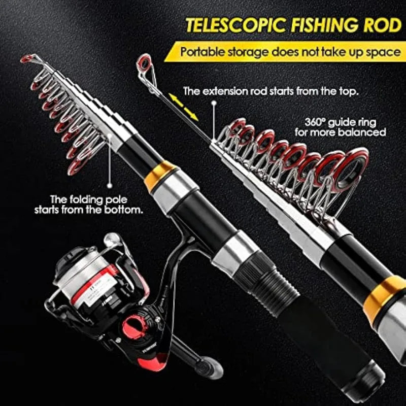 Telescopic Fishing Rod Reel Combo Lures Accessories - PL Online Boutique